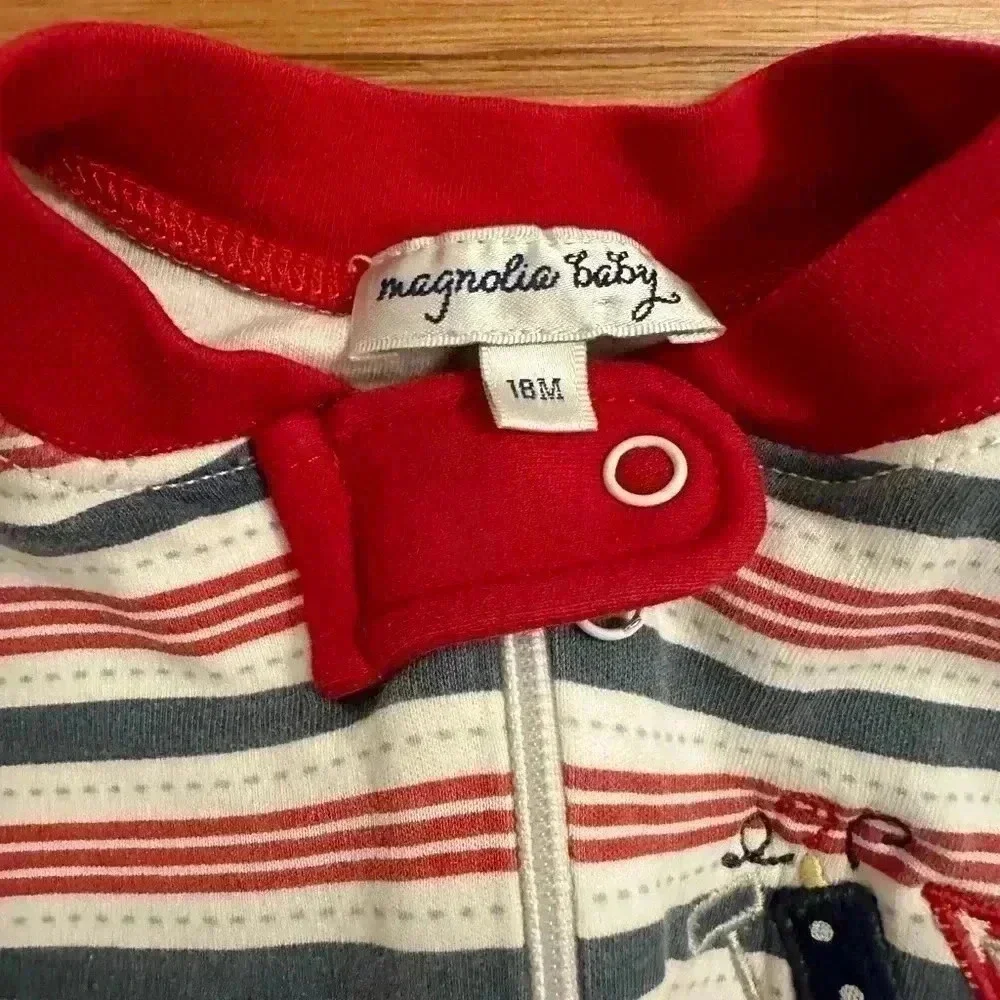 Magnolia Baby 4th of July Wagon Pajamas red white and blue 18 months